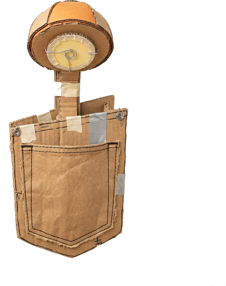 Literal illustration of "pocket lamp": a single literal lamp merged into one physical object together with pocket, taken entirely at face value. From the Dutch word "zaklamp", which means flashlight.